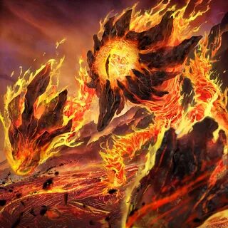 Fire Elemental Monster concept art, Mythical creatures art, 