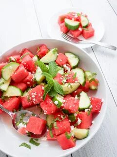 Watermelon and Cucumber Salad with Mint & Feta - The Produce