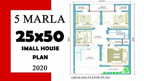 25x50 house plan 5 marla house map 2 bhk home design - YouTu