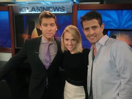 Jessica Holmes KTLA TV Anchor & TV Host with Lance Bass and 