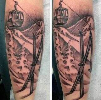 60 Skiing Tattoos For Men - A Gondola Lift To Design Ideas S