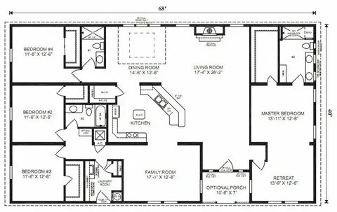 The OAK HILL - Modular Home Floor Plan Jacobsen Homes Modula