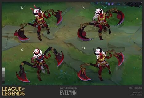 ArtStation - Blood Moon Evelynn skin concept exploration