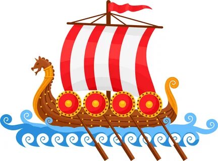 Viking Ship Freebie - Cartoon Viking Ship Clipart - Full Siz