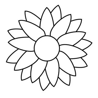 flower petal outline - Google Search Sunflower coloring page
