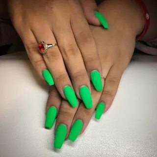 Pin by Soul Flower on Nails Neon green nails, Matte green na