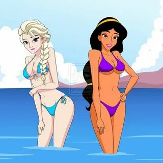 Elsa and Jasmine Girl cartoon, How to look pretty, Princess