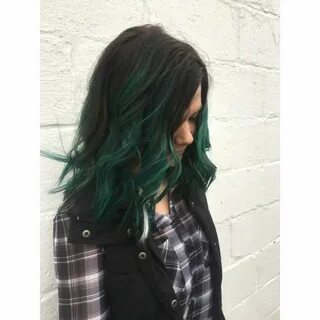 Dark Green Rainbow Hair Inspiration POPSUGAR Beauty Green ha