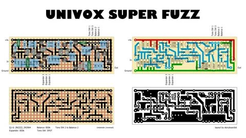 Perf and PCB Effects Layouts: Univox SuperFuzz (stock)