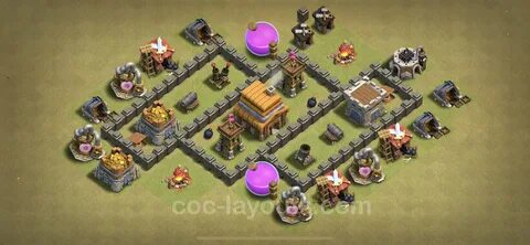 Best Max Levels War Base TH4 with Link, Anti Everything - To