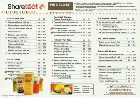 Sharetea Menu Prices - Price and Reviews