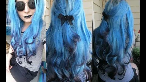 How I Dyed My Hair Extensions Blue With Black Tips Ice Fire 