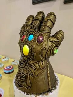My son's Infinity Gauntlet birthday cake - Imgur Marvel cake