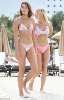 Joy Corrigan and Kristyna Schickova don bikinis in Miami Dai