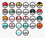 Pokeballs - Circle - Pixel Art Poke Balls , Free Transparent