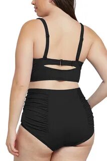 Купальник с высокой талией черный Plus Size Swimwear - Купал