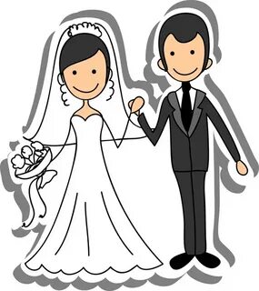 Wedding picture, bride and groom in love, the vector Stock V