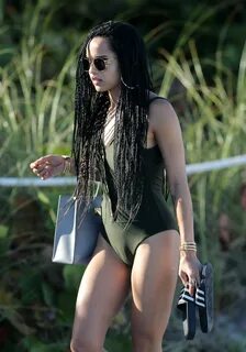 Zoe Kravitz in Black Swimsuit -32 GotCeleb