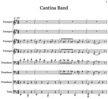 Cantina Band Sheet music, Music, Band