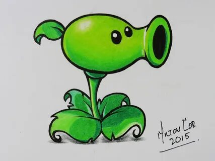 Peashooter - Plants vs Zombies Видео Игры, Картины, Рисунки, Цвет, Искусств...
