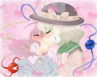 blush gray hair hat kiss komeiji koishi komeiji satori niyan