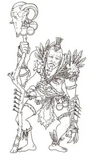 Witch Doctor Concept Character Photoshop Create Outline Step