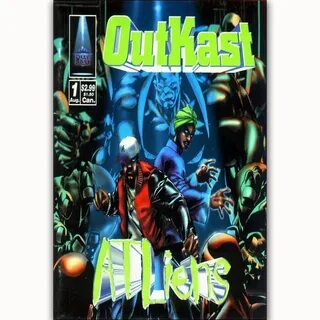 חם חדש מוסיקה אלבום היפ הופ Outkast ATLiens משי אמנות פוסטר 