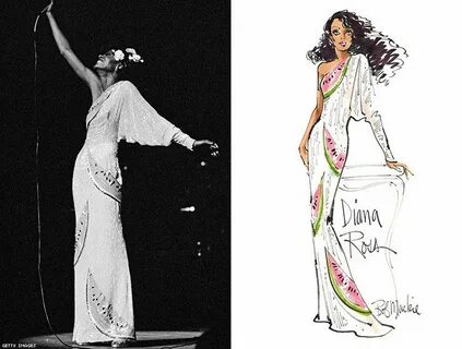 02 Diana Ross Sketch. Bob Mackie Bob mackie, Diana ross, The
