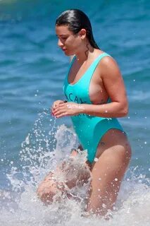 Lea Michele in a blue Swimsuit in Maui, Hawaii 06/30/2017 * 