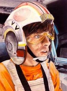 Luke x-wing pilot Drawing by Matthew Haggenmiller Fine Art A