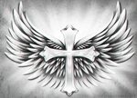 How to Draw a Cross With Wings, Step by Step, Symbols, Pop C