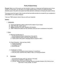Poetry Analysis Essay Outline - PC\MAC