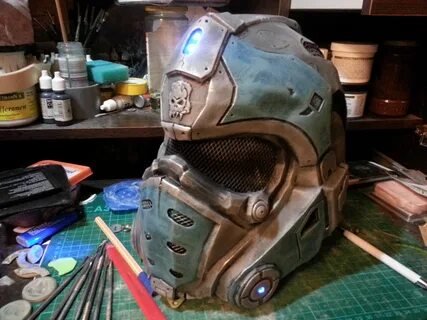 Gears of War Clayton Carmine Cosplay Costume Helmet front 2.