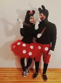 Zombie Mickey and Minnie mouse couple costume #halloween #ha