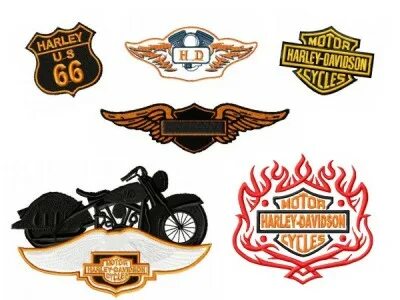 Harley Davidson Embroidery Designs Set 4 6 Pack