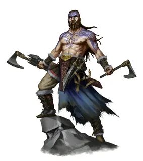 Male Human Viking Fighter Barbarian - Pathfinder PFRPG DND D