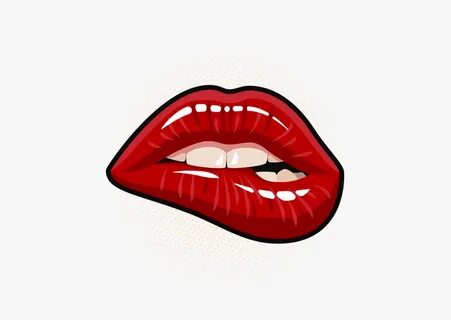 Lips Png - Pop Art Biting Lip , Free Transparent Clipart - C