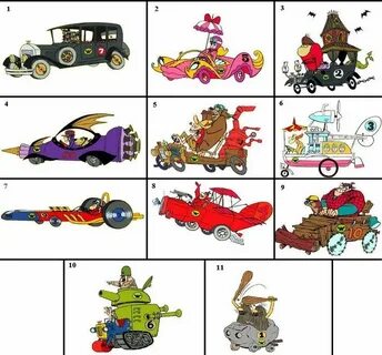 Your favourite Wacky Races vehicles/drivers Vintage cartoon,