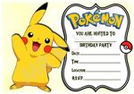 confezione da 12 inviti A5 party supplies/accessori Pokemon 
