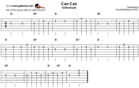 CAN CAN Easy Guitar Lesson: GuitarNick.com