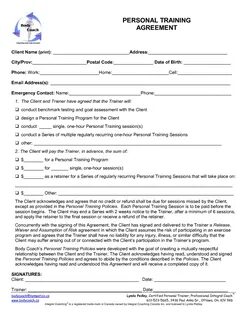 Personal Training Forms images - personal training agreement