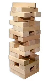 Large Wood Tower Game 48 Pieces Jenga Without Markings Block