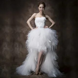 Gryffon Wedding Dress Strapless Dress Classic Feather Front 