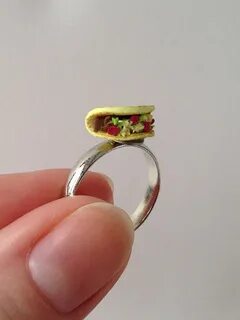 Miniature Taco Ring by CaseysMiniShop on Etsy, $20 Polymer c