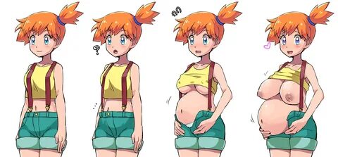 Orange hair cute big boobs growth