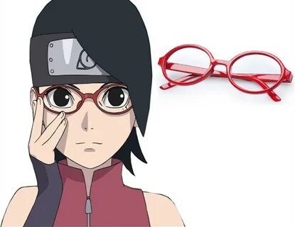 New Naruto Boruto Uchiha Sarada Cosplay Eyewear Red Glasses 