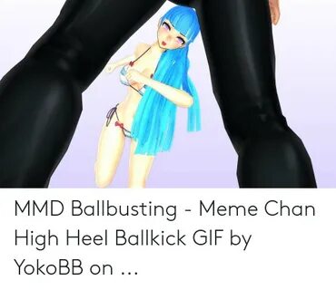MMD Ballbusting - Meme Chan High Heel Ballkick GIF by YokoBB