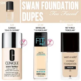 Too Faced Swan Born This Way Foundation Dupes - All In The B