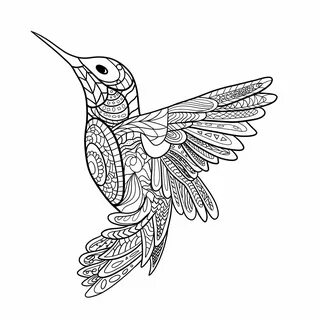 Hummingbird Mandala Zentangle SVG File