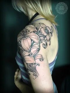 Back Shoulder Tattoo Ideas For Females Quarter sleeve tattoo